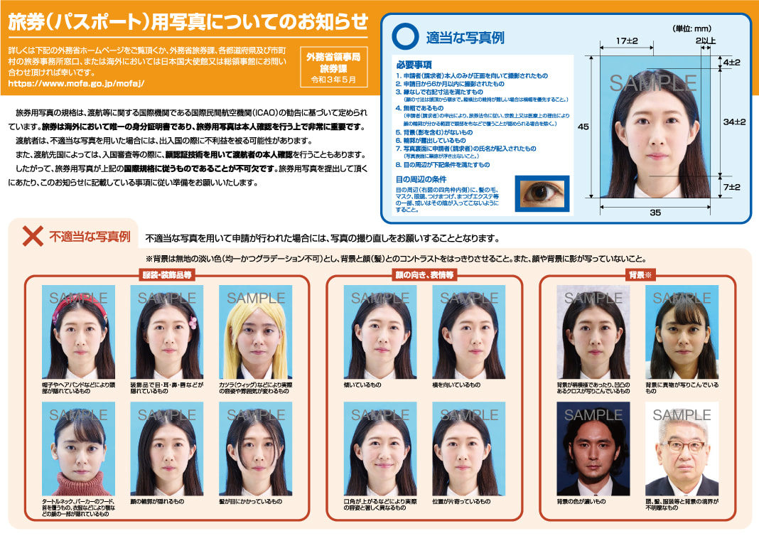 パスポート用写真の国際基準